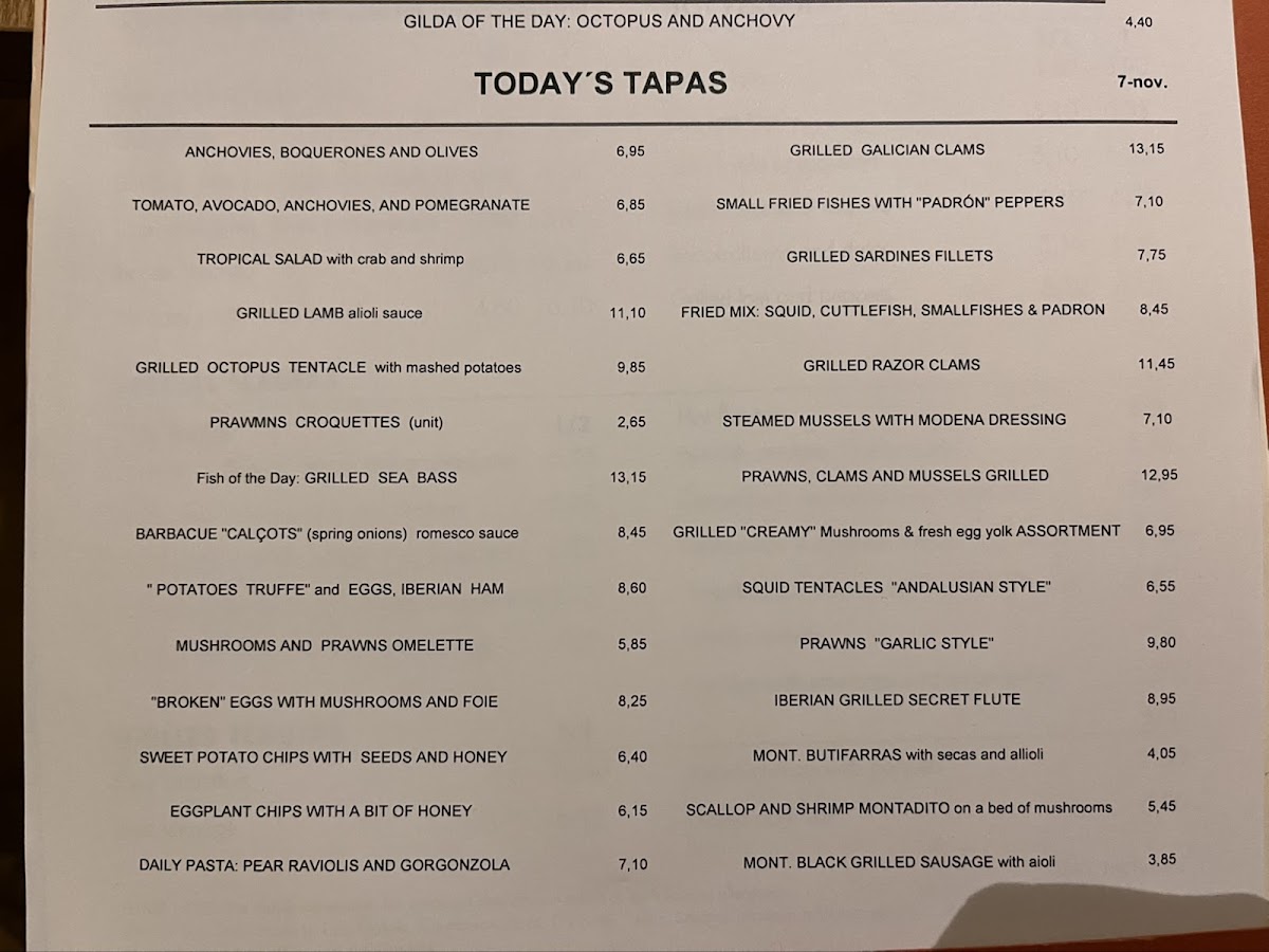 Menu La Flauta | Rambla De Catalunya-1