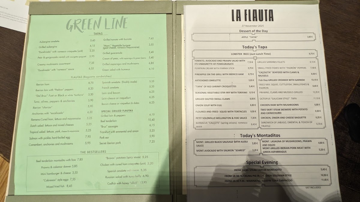 Menu La Flauta | Rambla De Catalunya-2